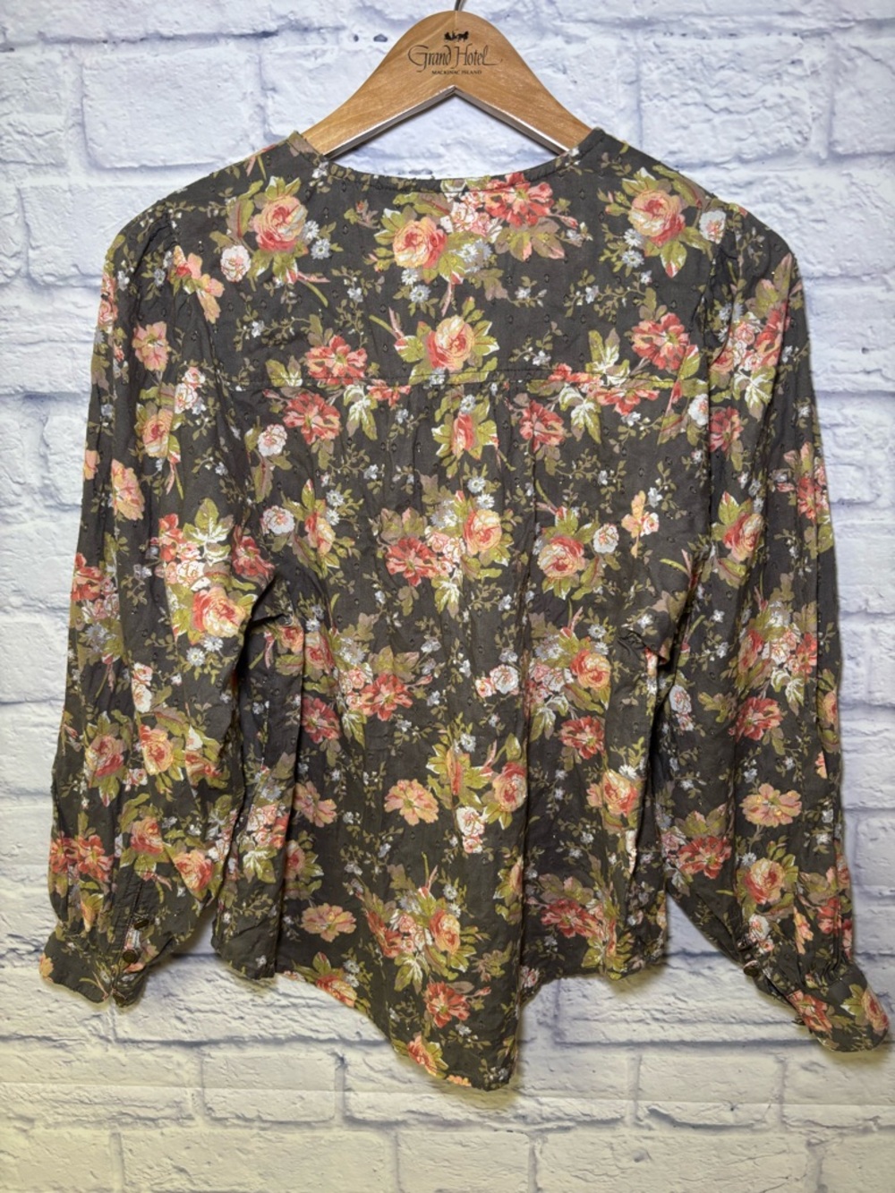 Anthropologie Michaela Floral Swiss Dot Long Sleeve Peasant Top Womens Small - Picture 11 of 15